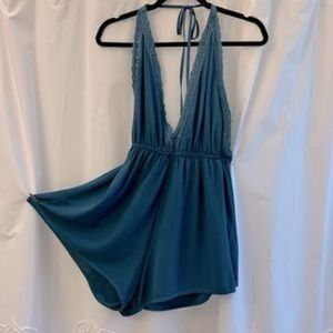 Don’t Ask Why American Eagle Teal Halter Romper